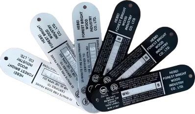 UV Printed, Background Etch Fire Door & Frame tags